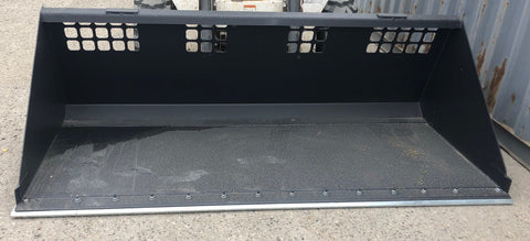 112” wide skid steer snow and mulch bucket with cutting edge