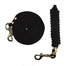 10 FT Heavy - Duty Horse Lead Rope – 5/8" Black Polyester with Swivel Bolt Snap Clip | Model 254015 - Equestrian Equipment / Horse Handling Gear with | Sold by Uncle Wiener's Wholesale