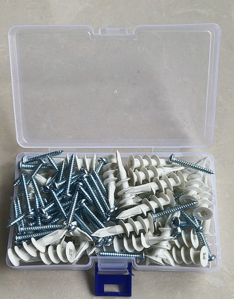 100PC Drywall Anchors & Screws Kit – Heavy - Duty Sheetrock Hanging Set | S1267 - with | Sold by Uncle Wiener's Wholesale