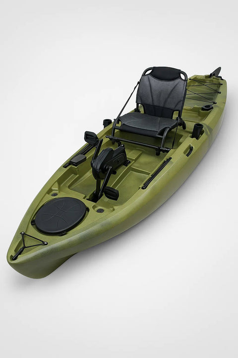 12 FT Pedal Drive Fishing Kayak – Hands - Free Design with Rod Holders & Storage for Lake & River | Model 111417 - with | Sold by Uncle Wiener's Wholesale