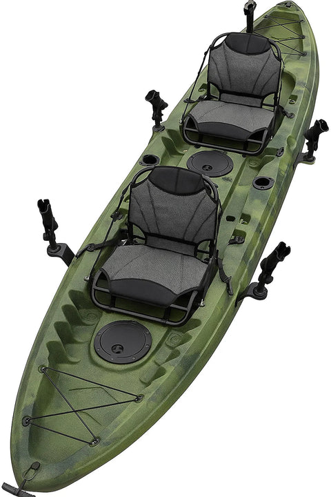 13.5 FT Deluxe Tandem Fishing Kayak – Stable Design with Rod Holders, Storage Hatches for Lake & Ocean 111416 - with | Sold by Uncle Wiener's Wholesale
