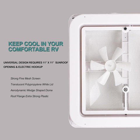 14" RV Roof Vent with Fan – Universal Fit for Camper, Trailer, Motorhome, VK100M - with | Sold by Uncle Wiener's Wholesale