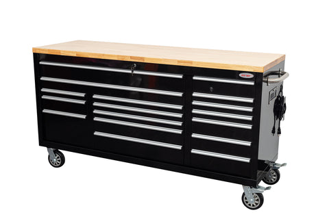6 FT 17-Drawer Fatboy Tool Workbench – Heavy-Duty Rolling Bench with Power & USB Ports | Multiple Colors Available