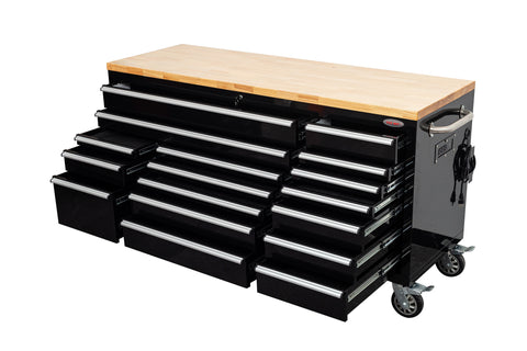 6 FT 17-Drawer Fatboy Tool Workbench – Heavy-Duty Rolling Bench with Power & USB Ports | Multiple Colors Available