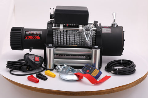 20000LB 12V Electric Winch – Heavy Duty 7.8HP Series Wound Motor, 4 - Stage Planetary Gear, Roller Fairlead – SU20000 - with | Sold by Uncle Wiener's Wholesale