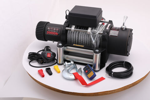 20000LB 12V Electric Winch – Heavy Duty 7.8HP Series Wound Motor, 4 - Stage Planetary Gear, Roller Fairlead – SU20000 - with | Sold by Uncle Wiener's Wholesale