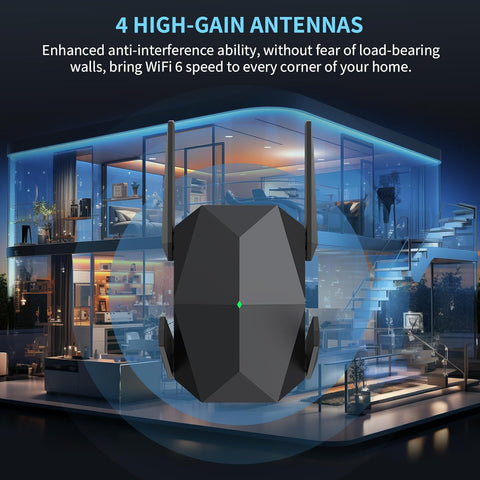 2025 AX3000 WiFi 6 Range Extender, WiFi Extender Signal Booster with Gigabit Ethernet Port, Dual Band (2.4G&5.8G) WiFi Repeater Cover up to 13888sp.ft, Faster Speed and Wider Cover, Quick Setup - with | Sold by Uncle Wiener's Wholesale