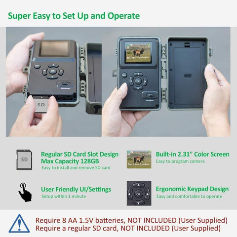 24MP 1080P Trail Camera with Infrared Night Vision – Motion Activated Wildlife Cam – 1127600 - with | Sold by Uncle Wiener's Wholesale