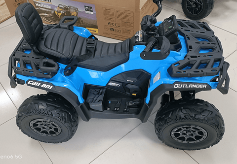 24V Ride - On Can - Am Outlander ATV for Kids – Bluetooth, 4 - Wheel Suspension, 2 - Seat, LED Lights - with Khaki | Sold by Uncle Wiener's Wholesale