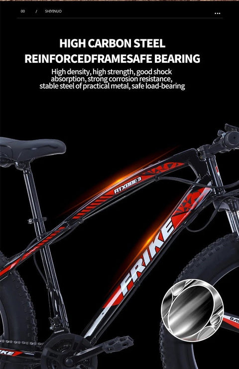 36V Removable Battery System on Electric Fat Tire Bike