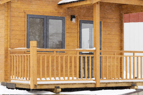 370 SQ FT Insulated Pine Log Cabin Tiny House Package – Multiple Options – Energy - Efficient Design - with PACKAGE KIT (WITHOUT ELECTRICAL / ASSEMBLED) | Sold by Uncle Wiener's Wholesale