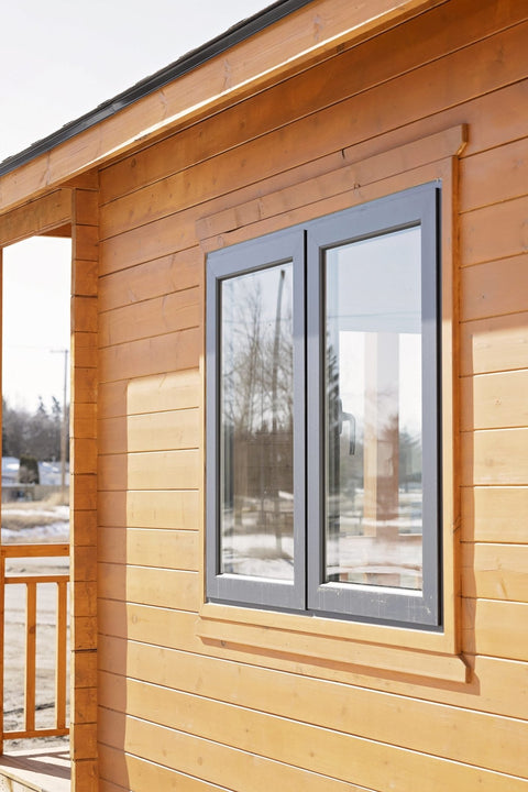 370 SQ FT Insulated Pine Log Cabin Tiny House Package – Multiple Options – Energy - Efficient Design - with PACKAGE KIT (WITHOUT ELECTRICAL / ASSEMBLED) | Sold by Uncle Wiener's Wholesale