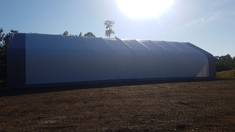 40′ WIDE DOUBLE TRUSS STORAGE BUILDINGS - with Standard 40X60X23 14.5 OZ PVC | Sold by Uncle Wiener's Wholesale