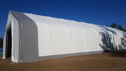 40′ WIDE DOUBLE TRUSS STORAGE BUILDINGS - with Standard 40X80X23 14.5 OZ PVC | Sold by Uncle Wiener's Wholesale