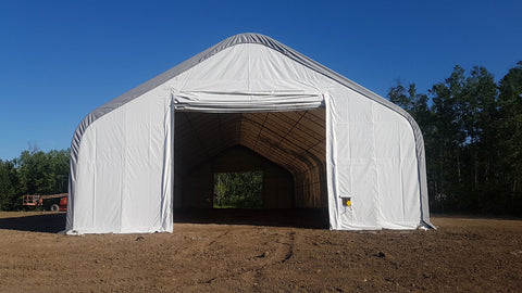 40′ WIDE DOUBLE TRUSS STORAGE BUILDINGS - with Standard 40X100X23 14.5 OZ PVC | Sold by Uncle Wiener's Wholesale