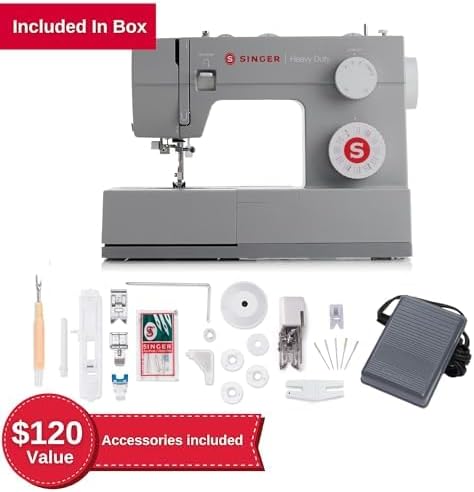 Singer Sewing Machine, Metal Plastic, Grey, Heavy Duty
