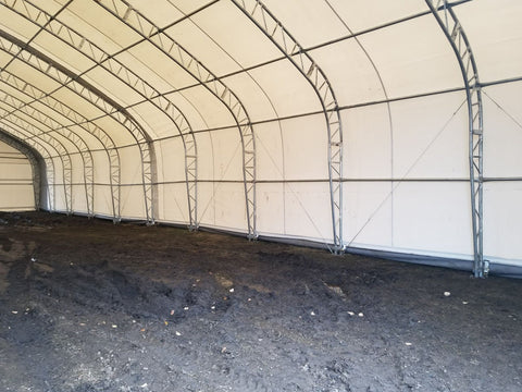 50′ WIDE DOUBLE TRUSS STORAGE BUILDINGS - with Standard 50X80X23 26.5 Oz PVC Cover | Sold by Uncle Wiener's Wholesale