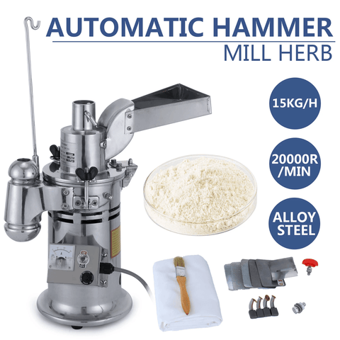 DF-15 15kg Automatic Herb Grinder Hammer Mill Pulverizer for Industrial Spice Grinding