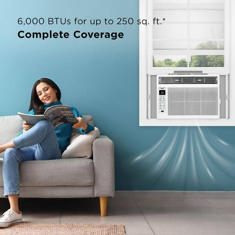 6000 BTU Window Air Conditioner, Fan and Dehumidifier, 250 sq. ft., Remote Control, Easy - to - Use, Reusable Filter - with | Sold by Uncle Wiener's Wholesale