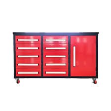 63" Heavy - Duty Metal Workbench with 15 Drawers | Garage Tool Storage Organizer - with Red | Sold by Uncle Wiener's Wholesale