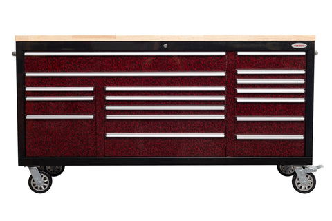6FT 17 - Drawer Tool Bench Workstation & Tool Box – Heavy - Duty Rolling Workbench with Power Outlets & USB | Multi - Color Options - with Ghostfire Carbon Edition | Sold by Uncle Wiener's Wholesale