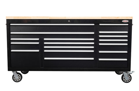 6FT 17-Drawer Tool Bench Workstation & Tool Box – Heavy-Duty Rolling Workbench with Power Outlets & USB | Multi-Color Options