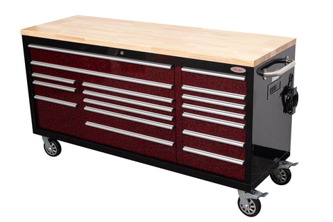 6FT 17-Drawer Tool Bench Workstation & Tool Box – Heavy-Duty Rolling Workbench with Power Outlets & USB | Multi-Color Options