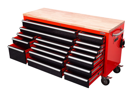 6FT 17-Drawer Tool Bench Workstation & Tool Box – Heavy-Duty Rolling Workbench with Power Outlets & USB | Multi-Color Options