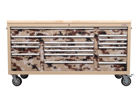 6FT 17-Drawer Tool Bench Workstation & Tool Box – Heavy-Duty Rolling Workbench with Power Outlets & USB | Multi-Color Options