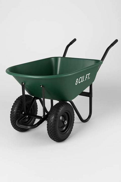 8 Cu Ft Garden Wheelbarrow – Heavy - Duty Dual - Wheel Yard Cart | D007A - with | Sold by Uncle Wiener's Wholesale