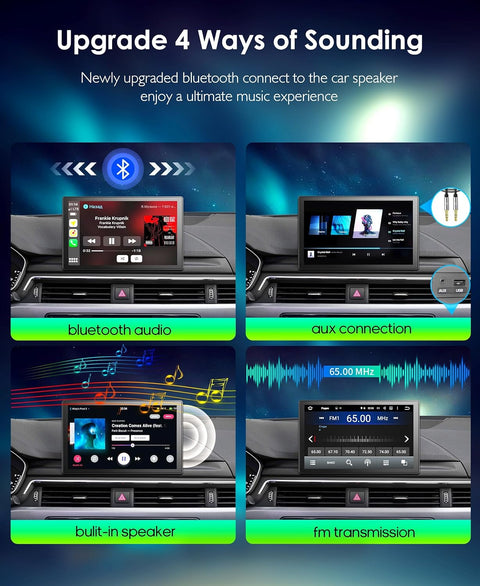 9" Carplay Screen for Car, Portable Car Stereo with Wireless Carplay & Android Auto, 4K Dash Cam, 1080P Camera, GPS Navigation, Voice Control,Portable Car Radio with 128GB SD Card AHD Rear Camera - with | Sold by Uncle Wiener's Wholesale