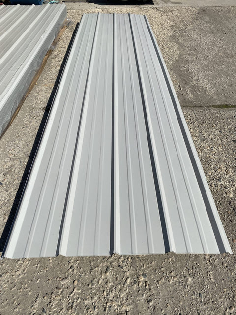Steel Siding Panels – Charcoal Finish (Closeup)
Charcoal Gray Steel Siding Stack – Front View
White Metal Siding Panel – 26 Gauge
Side Profile of 16ft Steel Siding Panels
Black Finish Steel Siding – Color Sample
Steel Siding Color Swatches – Gray, White, Charcoal