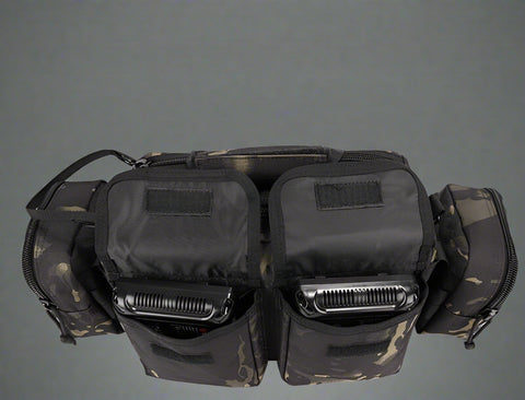 Black tactical backpack front view with MOLLE system and straps
Compact hiking backpack for camping and survival gear
Side view of military tactical backpack with rugged zippers
Outdoor travel backpack with padded shoulder straps
MOLLE-compatible tactical bag for hiking, trekking, and everyday use
