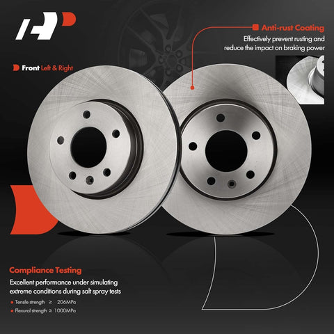 A - Premium 11.81 inch (300mm) Front Vented Disc Brake Rotors Compatible with Select Cadillac Models - ATS 2013 - 2017, CT4 2020 - 2023, 2 - PC Set - with | Sold by Uncle Wiener's Wholesale