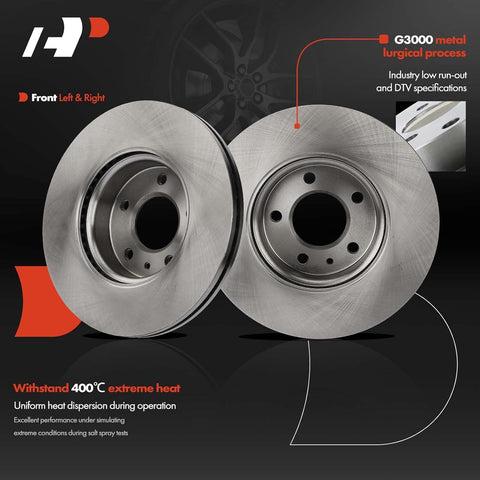 A - Premium 11.81 inch (300mm) Front Vented Disc Brake Rotors Compatible with Select Cadillac Models - ATS 2013 - 2017, CT4 2020 - 2023, 2 - PC Set - with | Sold by Uncle Wiener's Wholesale