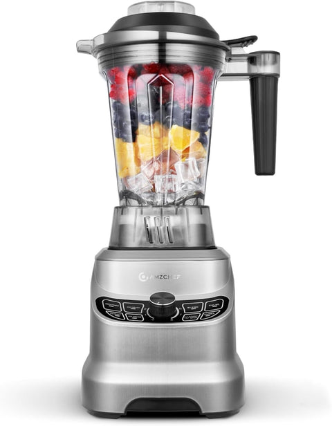 AMZCHEF Smoothie Blender, 1800W High Speed Blenders for Smoothies with 8 Speed Control and 7 Multiple Functions, 1.85L Blender for Shakes, Smoothies, Ice Crushing, Ice Cream, Frozen Fruits, Grey - with | Sold by Uncle Wiener's Wholesale