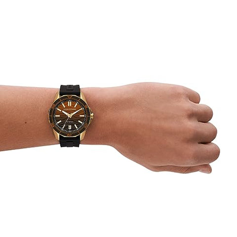Armani Exchange Men's Armani Exchange Three - Hand Date Black Silicone Watch - with black | Sold by Uncle Wiener's Wholesale