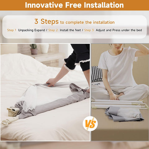 BabyAlly Bed Rail for Toddlers, Foldable Bed Rails Quick Assembly for King Size Bed, Height Adjustable Bed Rail Guard with Steady U - Shape Base for Toddlers, Baby, Kids (2 Sides 78.7"+1 Side 74.8'') - with | Sold by Uncle Wiener's Wholesale