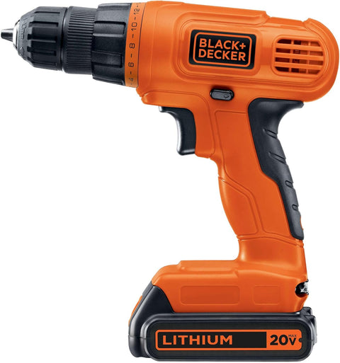 BLACK+DECKER 20V MAX* POWERECONNECT Cordless Drill/Driver + 30 pc. Kit (LD120VA) , Orange - with One Size | Sold by Uncle Wiener's Wholesale