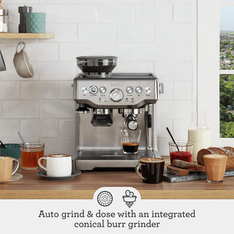 Breville Barista Express Espresso Machine BES870XL, Brushed Stainless Steel - with Brushed Stainless Steel | Sold by Uncle Wiener's Wholesale