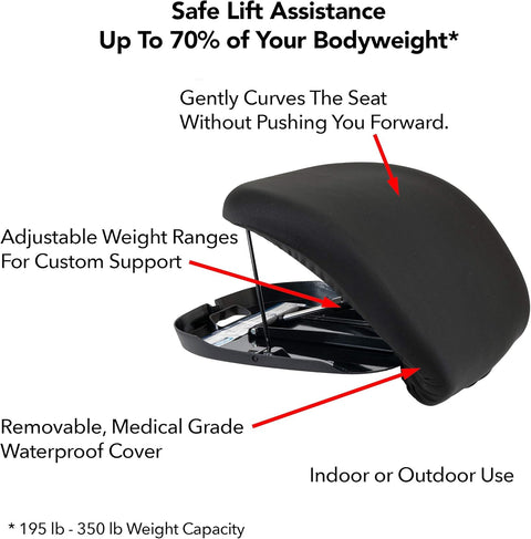 Carex Uplift Premium Seat Assist Plus with Memory Foam - Chair Lift and Sofa Stand Assist - 70% Seat Lift Assistance Up to 350lbs - with | Sold by Uncle Wiener's Wholesale