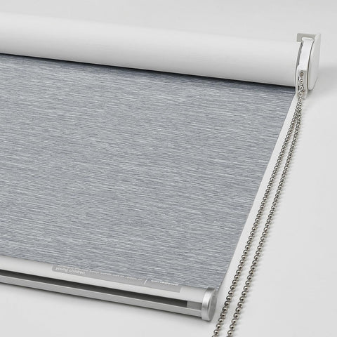 ChrisDowa 100% Blackout Roller Shade, Striped Jacquard Thermal Insulated, UV Protection Fabric. Total Blackout Window Shade for Office and Home. Easy to Install.Lightgrey,28" W x 72" H - with Grey | Sold by Uncle Wiener's Wholesale