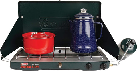 Coleman Gas Camping Stove | Classic Propane Stove, 2 Burner, 4.1 x 21.9 x 13.7 Inches - with | Sold by Uncle Wiener's Wholesale