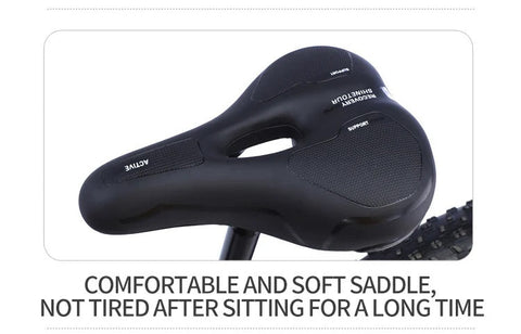 Comfortable Saddle on Electric Fat Tire Mountain Bike
