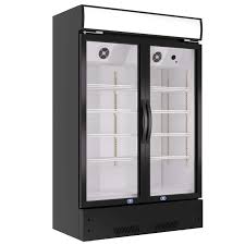 Commercial Glass Door Merchandiser Freezer – Black Finish, 1, 2 & 3 Door Models - with 2 DOOR FREEZER | Sold by Uncle Wiener's Wholesale