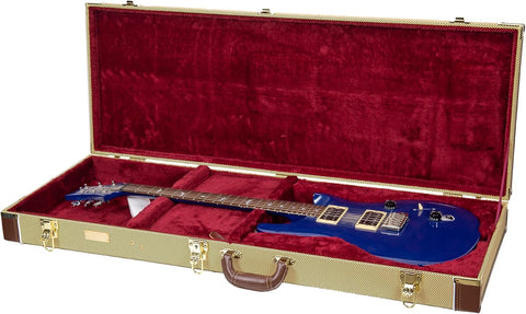 Crossrock Étui pour guitare électrique PRS SE, corps solide standard, coque rigide en bois, doublure en éponge, pieds en métal, espace de rangement – Rectangulaire, vinyle tweed (CRW620PRSETW - R) - with | Sold by Uncle Wiener's Wholesale