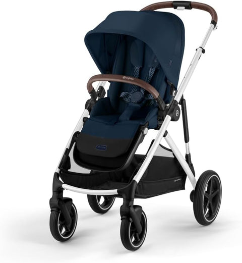 Cybex Gazelle S 2 Stroller – Modular Double Stroller for Infant and Toddler, Includes Detachable Shopping Basket, Over 20+ Configurations, Folds Flat for Easy Storage - Ocean Blue/Silver Frame - with | Sold by Uncle Wiener's Wholesale