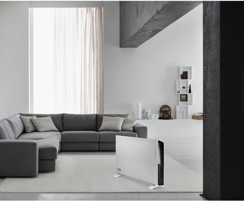 De'Longhi Convector Panel Heater, Full Room Quiet 1500W, Freestanding / Easy Install Wall Mount, LED Digital Display, Adjustable Thermostat, Timer, Eco Energy Saving Mode, White, Slim Style HCX9115ECA - with | Sold by Uncle Wiener's Wholesale