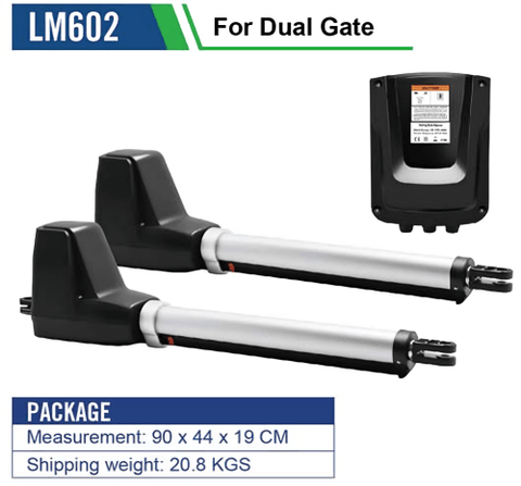 Dual Automatic Gate Opener Kit – Heavy - Duty Motorized System for Swing Gates, SKU: LM60211 - with | Sold by Uncle Wiener's Wholesale