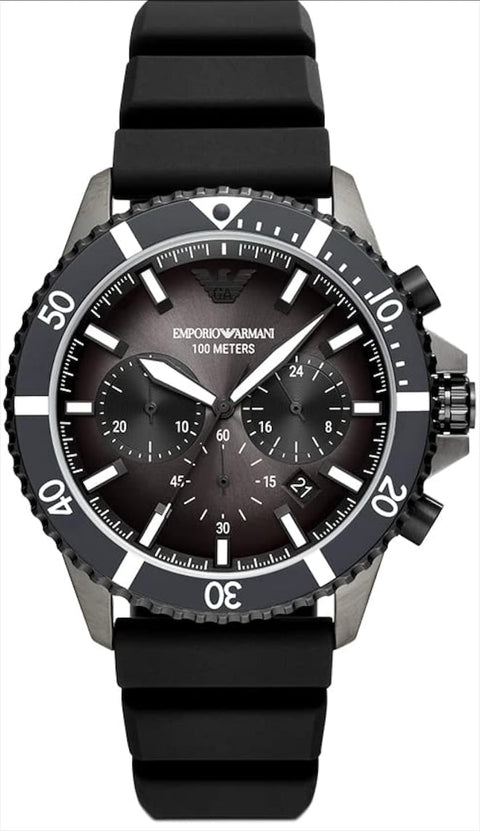 Emporio Armani Men's Chronograph Black Ceramic Watch - Black - with black | Sold by Uncle Wiener's Wholesale